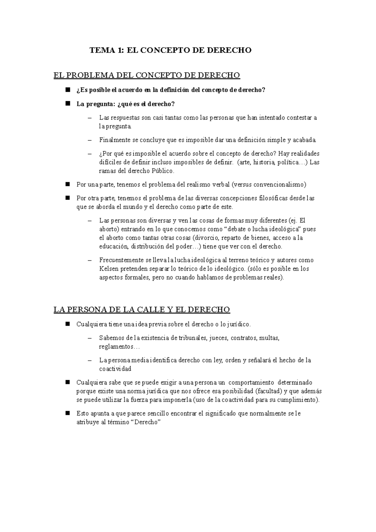 Teoría 1 - Apuntes 1 - TEMA 1: EL CONCEPTO DE DERECHO EL PROBLEMA DEL ...