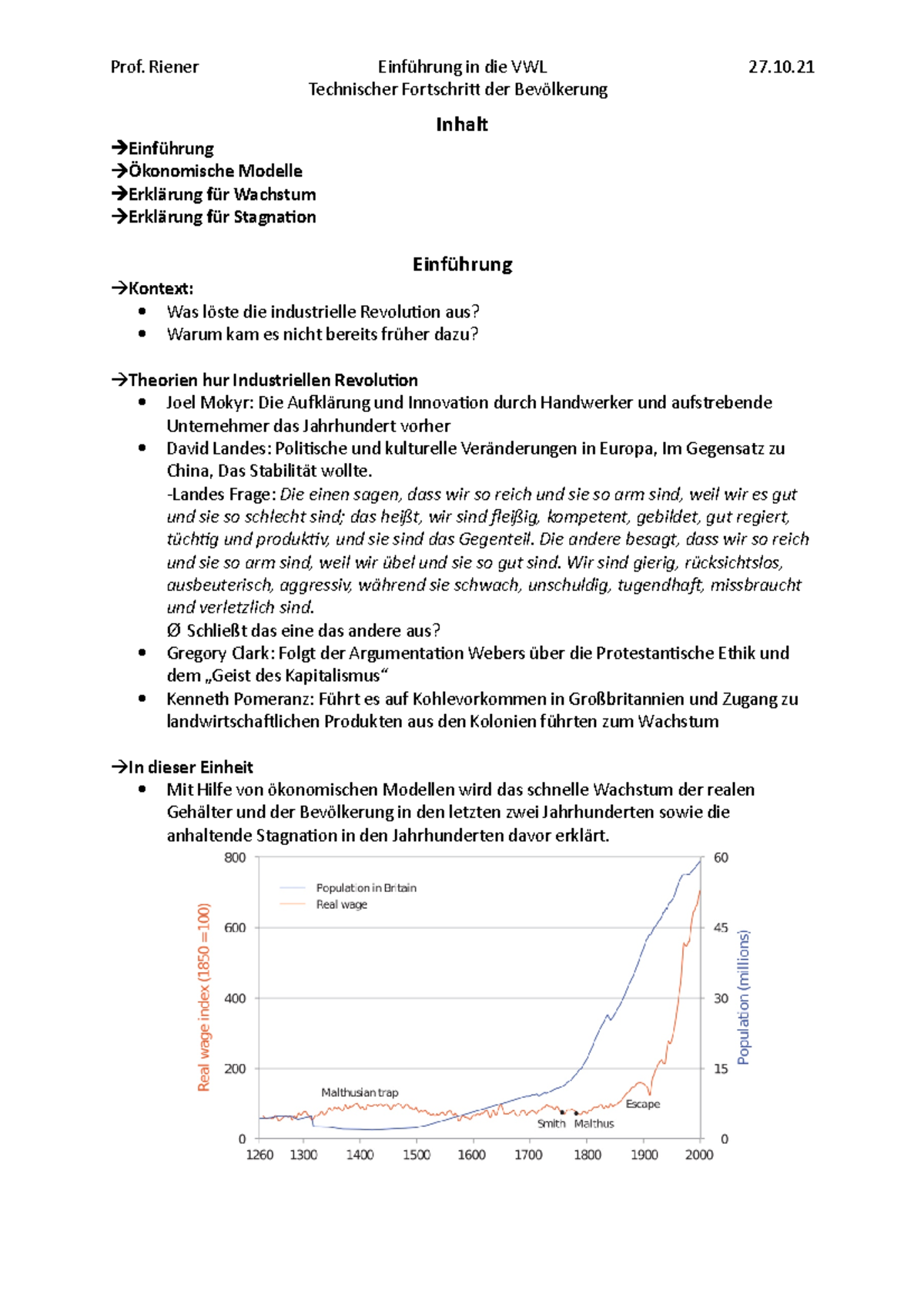 2 VL Prof. Riener WS 21/22, Thema Technischer Fortschritt Der ...