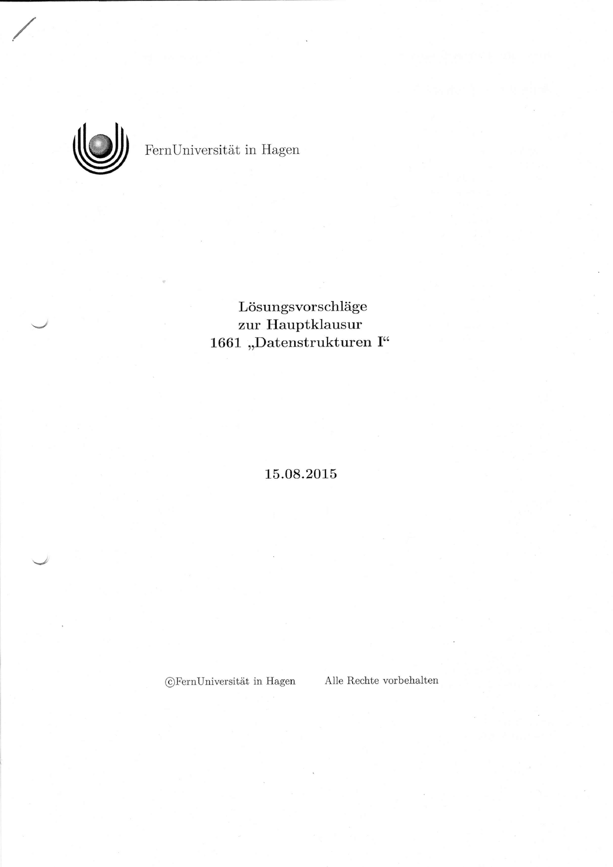 1661HK2015 ML - Klausur - FernUniversität In Hagen Lösungsvorschläge ...