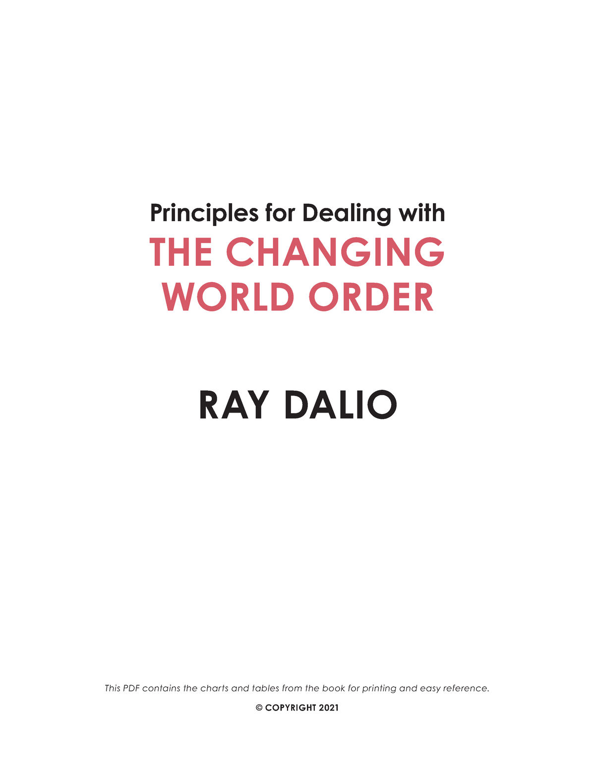 Dalio Changing World Order