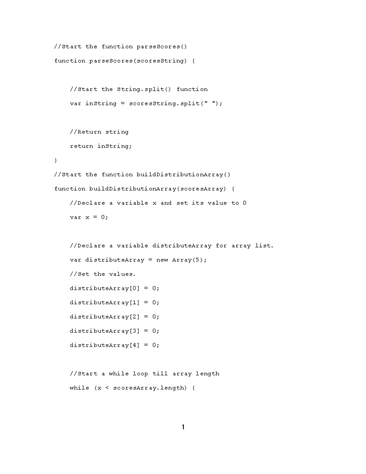 Unit 3 lab 7 - zybooks - //Start the function parseScores() function ...