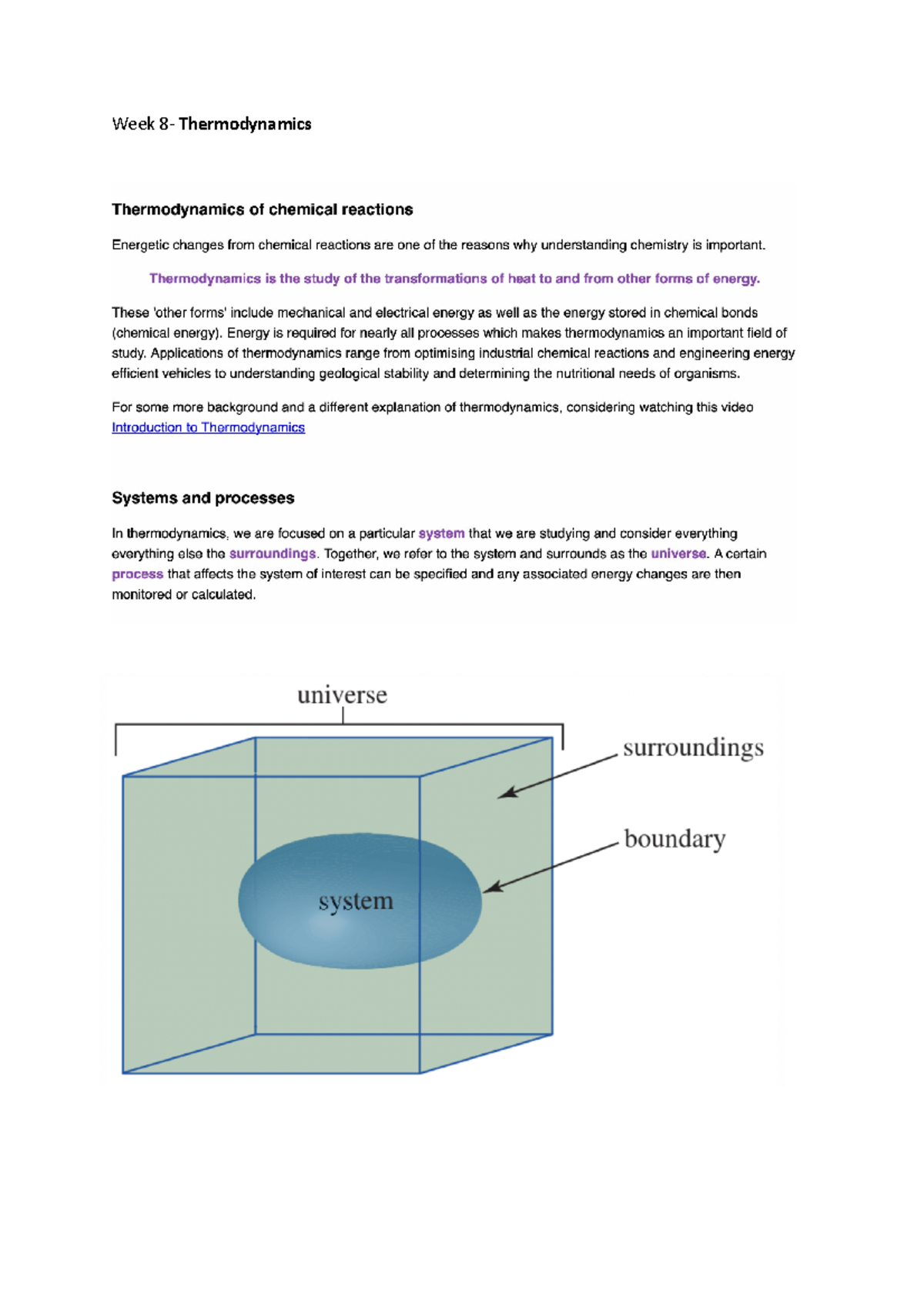 Week 8- Thermodynamics - CHEM 1006 - Studocu