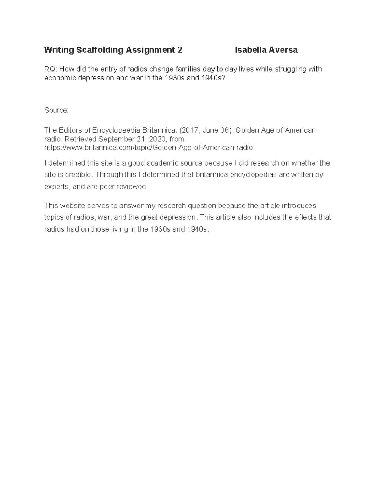 Writing Scaffolding Assignment 2 - (2017, June 06). Golden Age of ...