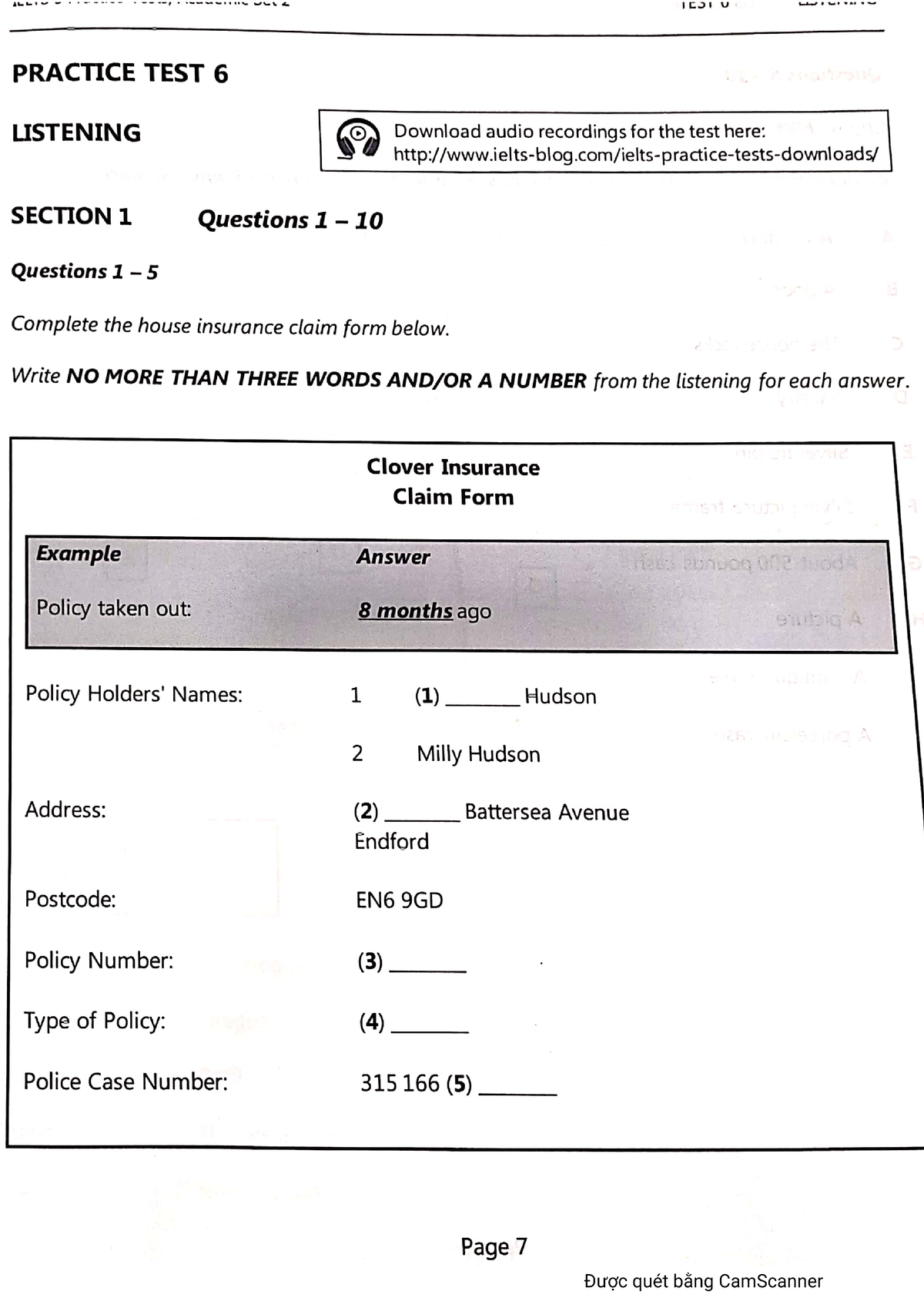 Listening Test 6 - Ielts - Studocu