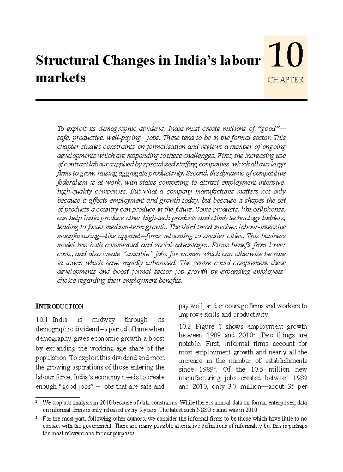 Structural changes in labour market in india - CHAPTER Structural ...