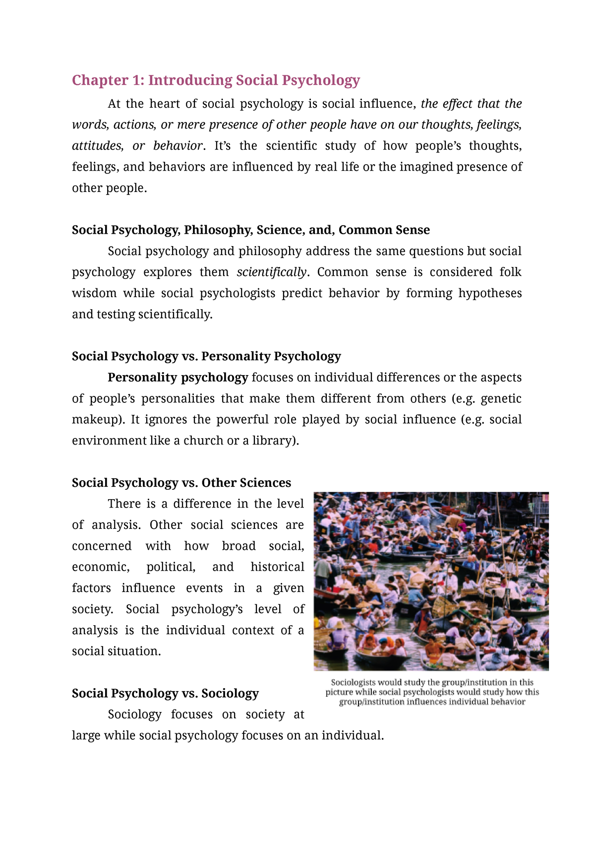 Module 1 - Bohon - Chapter 1: Introducing Social Psychology At The ...