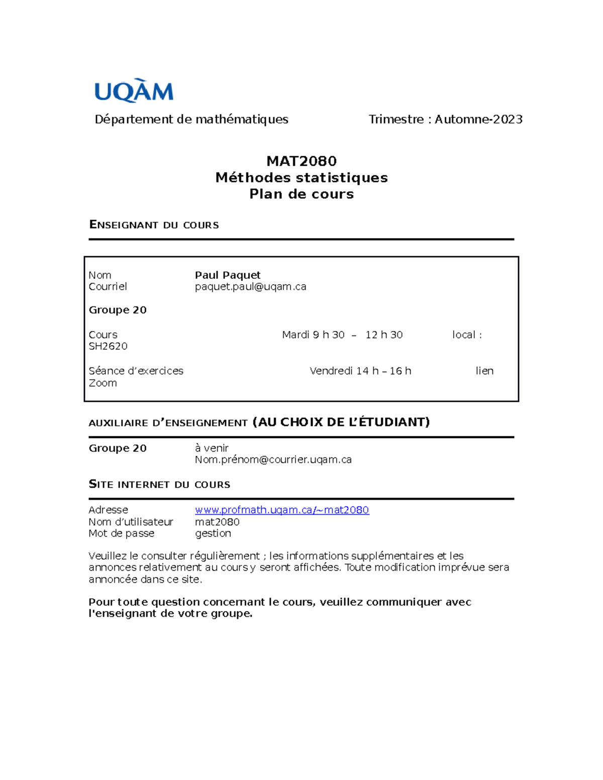 Mat2080 Gr 20-plan-de-cours-commun-A-23 - Département De Mathématiques ...