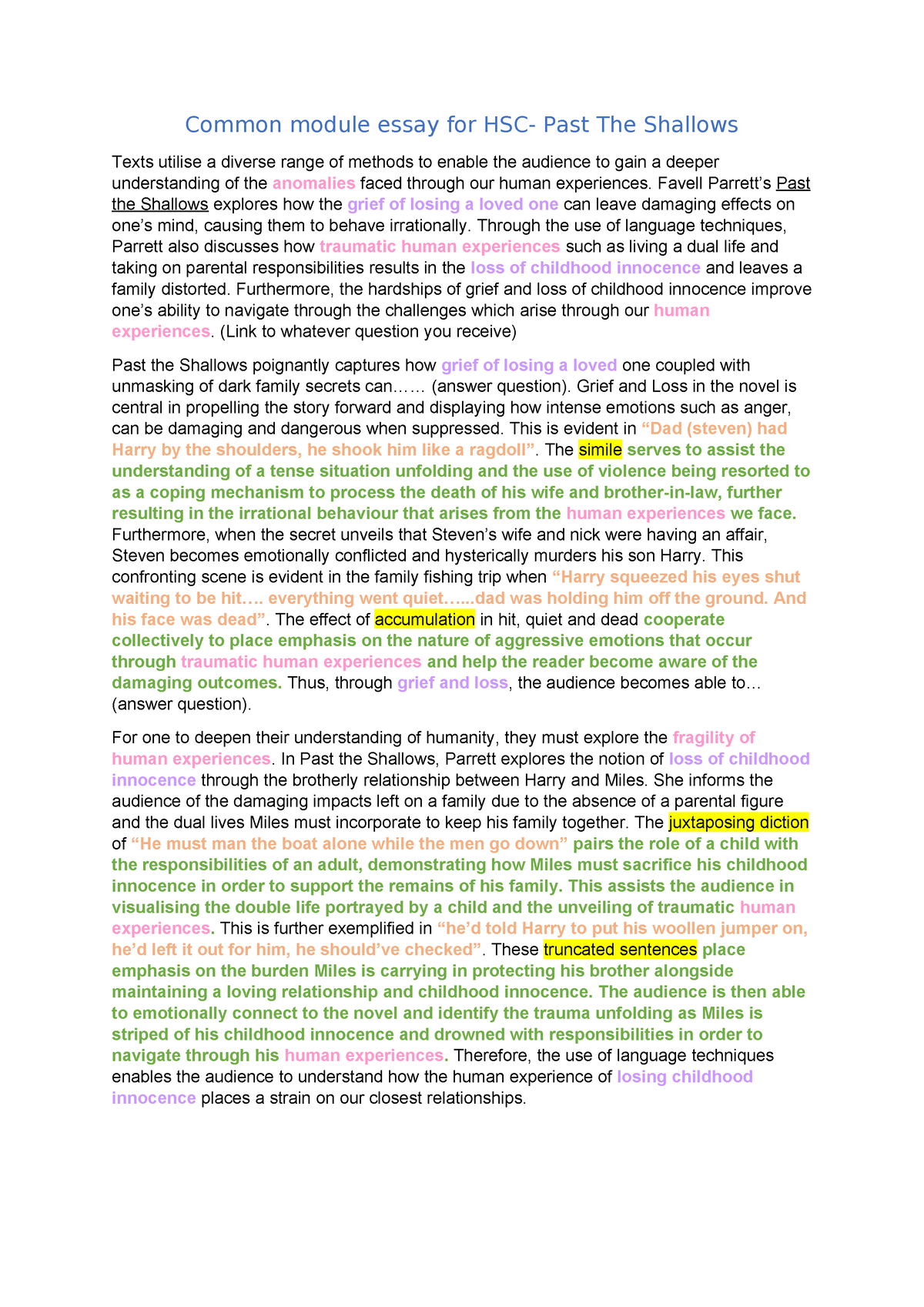 Common module past shallows essay for HSC - Common module essay for HSC ...