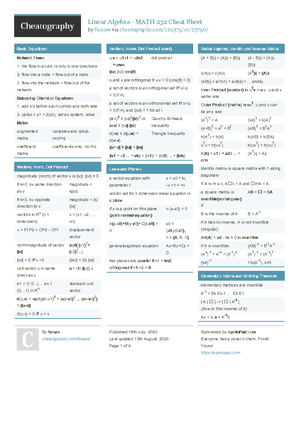 Linear algebra cheat sheet - 18 :: Linear algebra cheat sheet ...