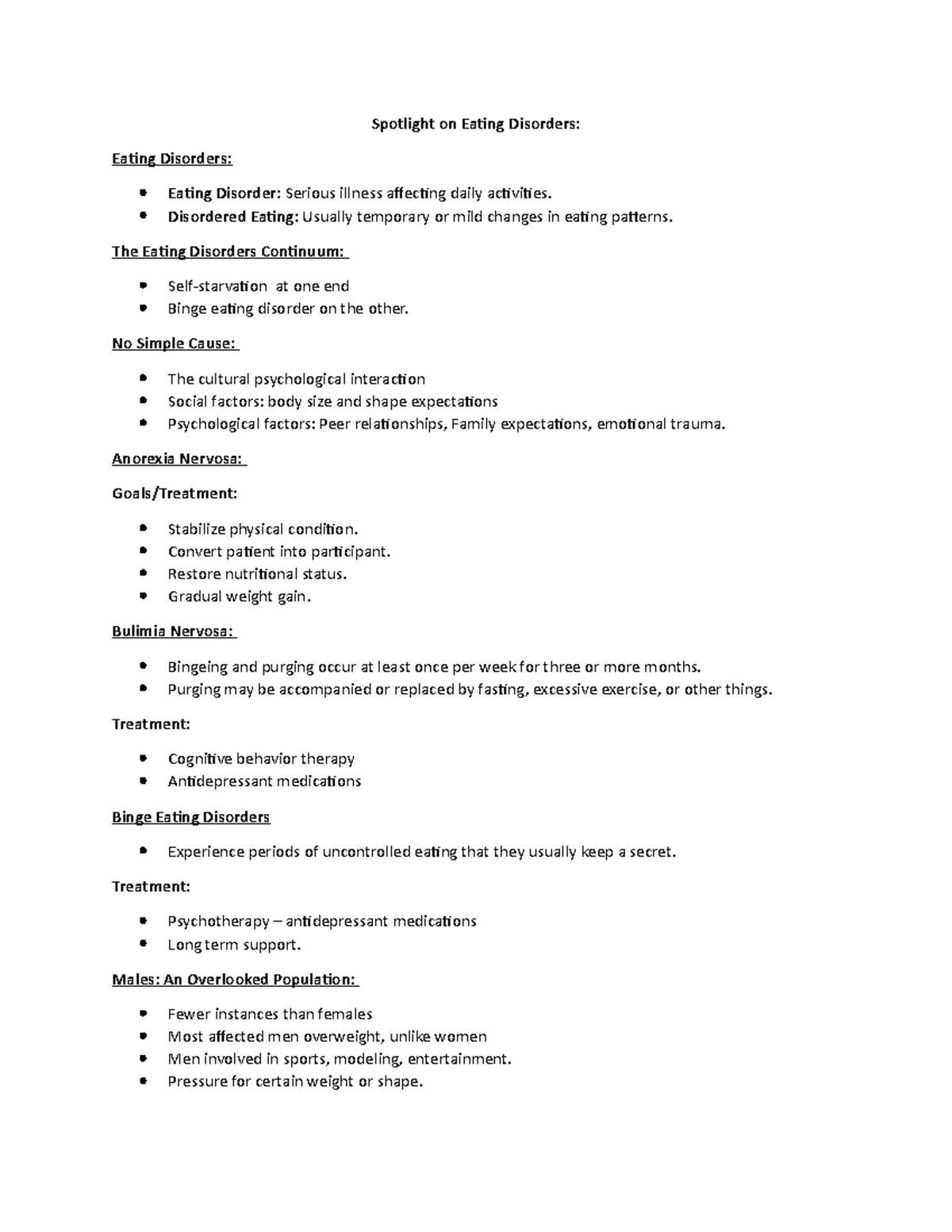 Eating Disorders - Disordered Eating: Usually temporary or mild changes ...