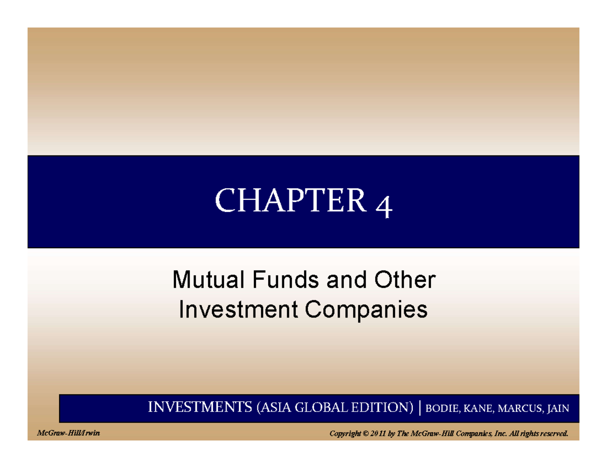 Test bank chapter 4 Corporate Finance - INVESTMENTS(ASIA GLOBAL EDITION