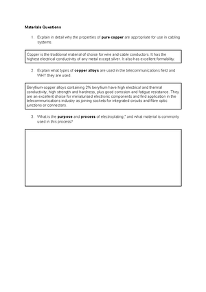 Granth Shah - Materials Questions