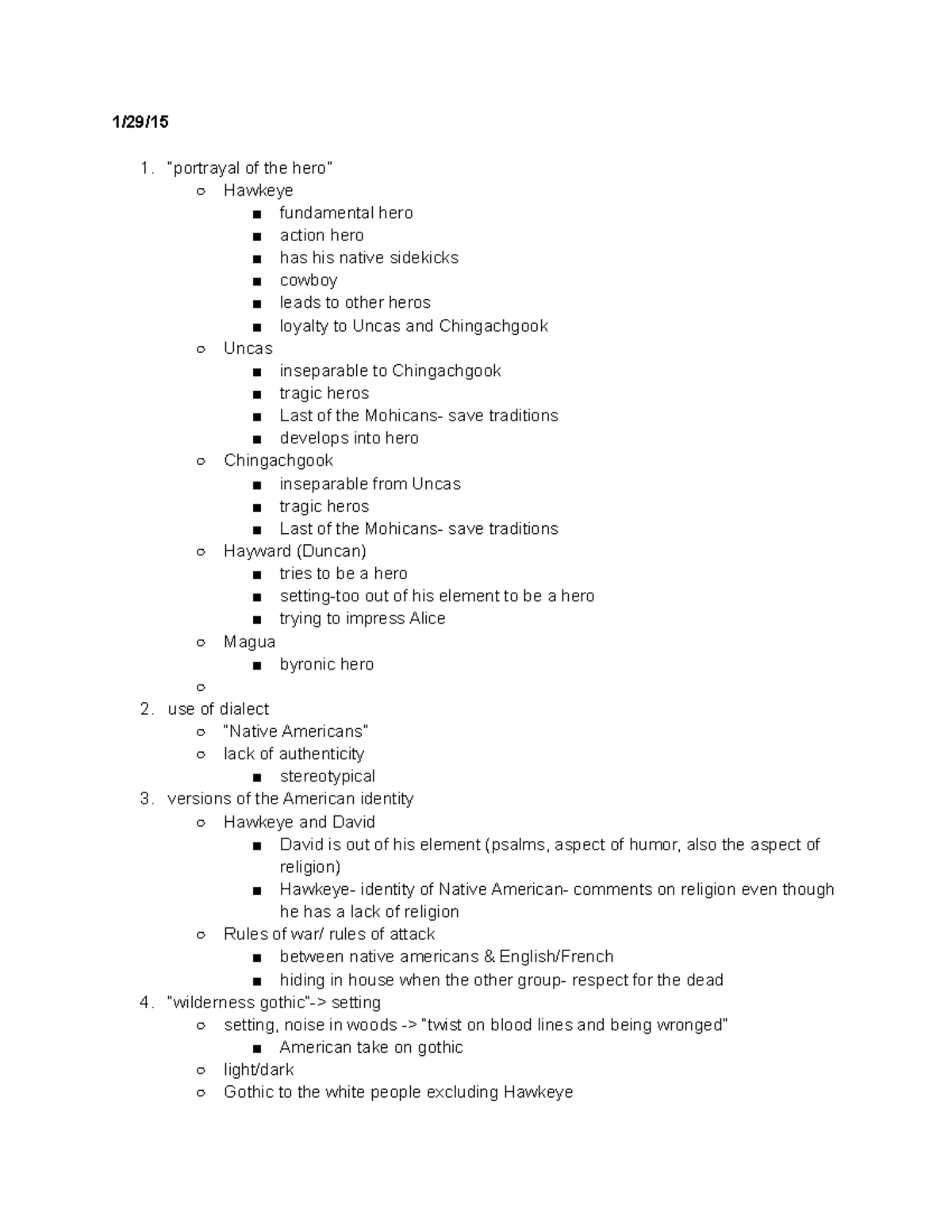 The Development of the Great American Novel- The Last of the Mohicans