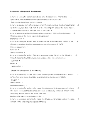 ATI Respiratory Questions and Answers - Key Points for Respiratory ...