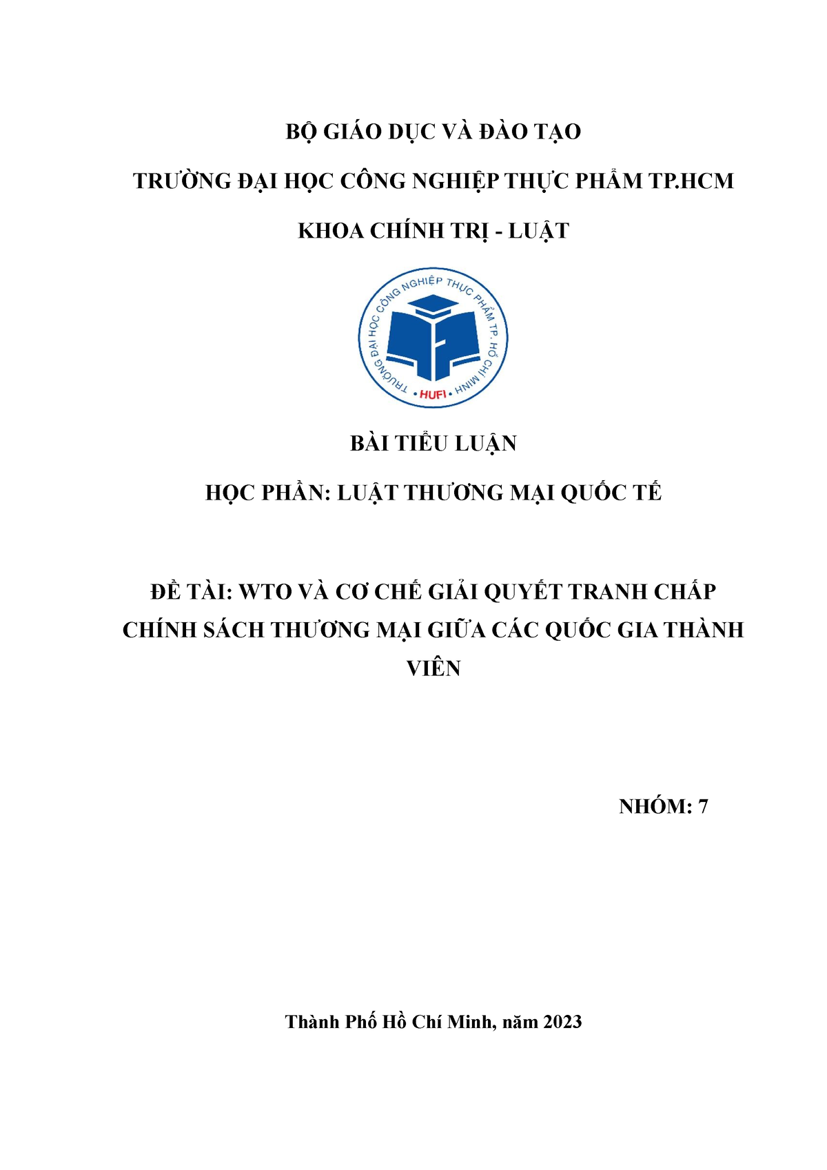 LUẬT THƯƠNG MẠI QUỐC TẾ - .. - BỘ GIÁO DỤC VÀ ĐÀO TẠO TRƯỜNG ĐẠI HỌC ...