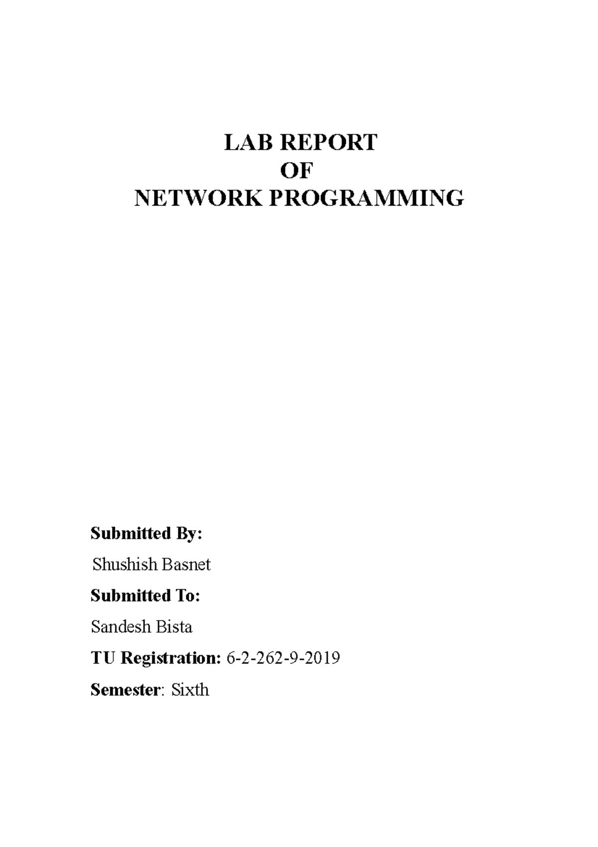 Network programming - anything - LAB REPORT OF NETWORK PROGRAMMING ...