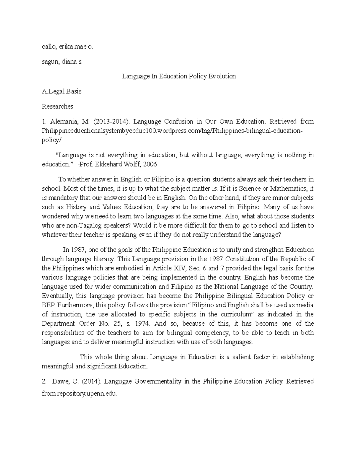  Lesson 2 A Legal Basis BSED English PangSU Studocu