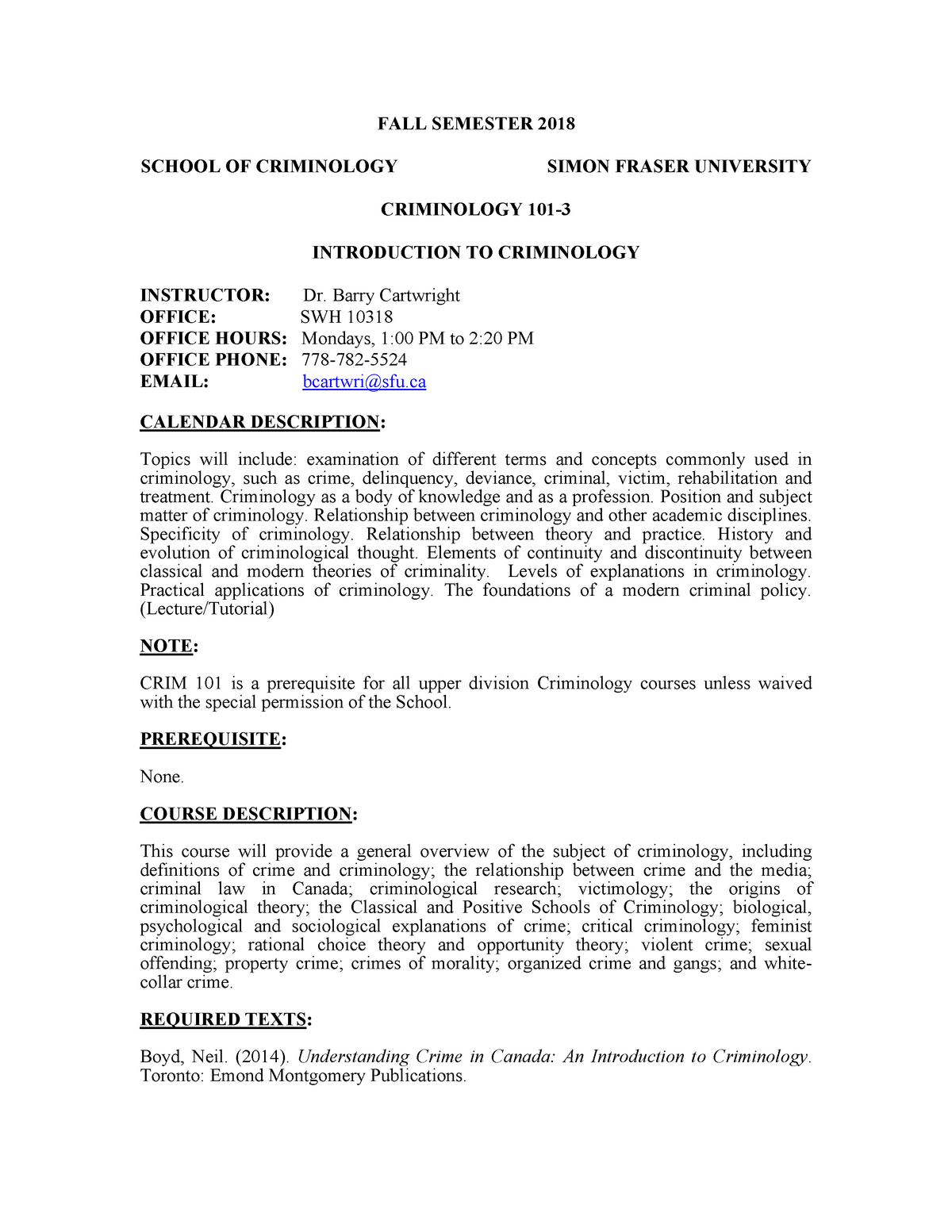 college application letter for criminology
