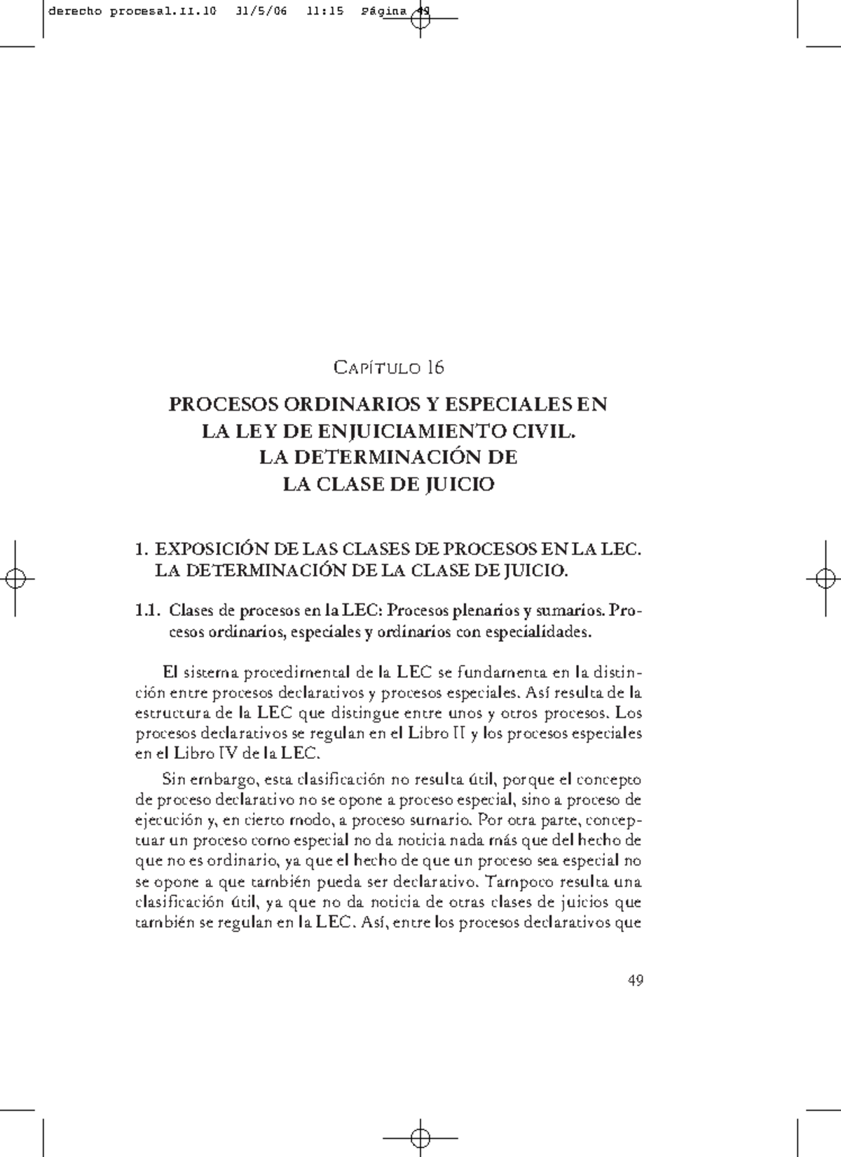 1.- Tipos DE Procedimientos Civiles - CAPÍTULO 16 PROCESOS ORDINARIOS Y ...