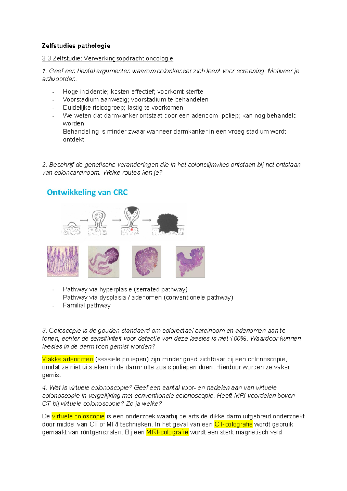 Zelfstudies Pathologie Spijsvertering - Zelfstudies Pathologie 3 ...