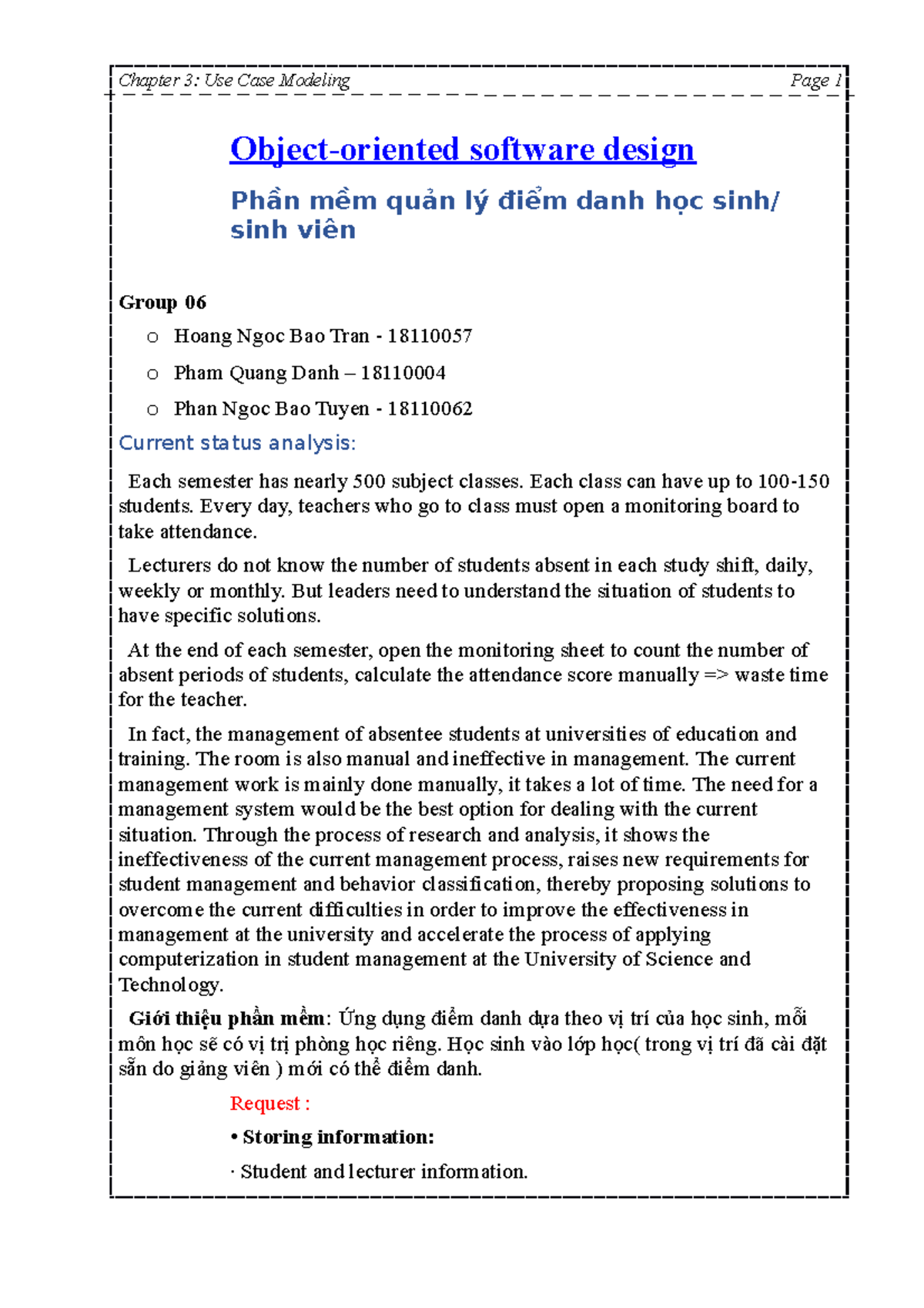 Group 03 Userrequirement-OOSD - Object-oriented software design Phần ...