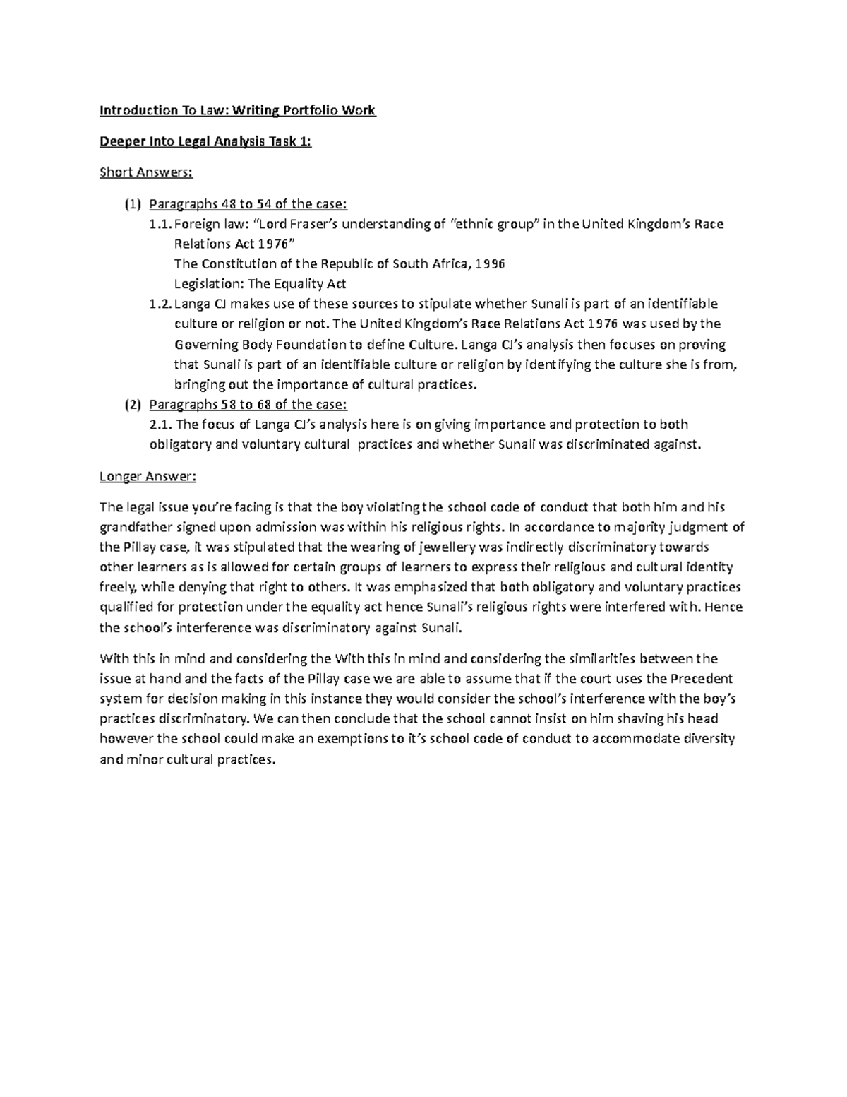 Document (10) - This might help with assignments - Introduction To Law ...