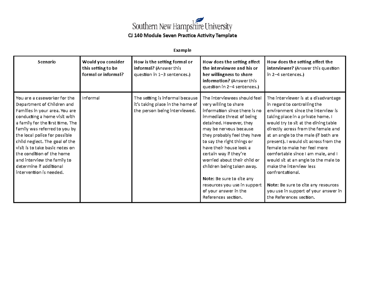 CJ 140 7-1 Practice Activity - CJ 140 Module Seven Practice Activity ...