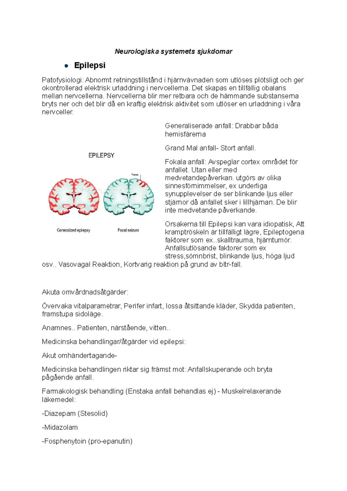 Neurologiska Sjukdomar - Neurologiska Systemets Sjukdomar Epilepsi ...