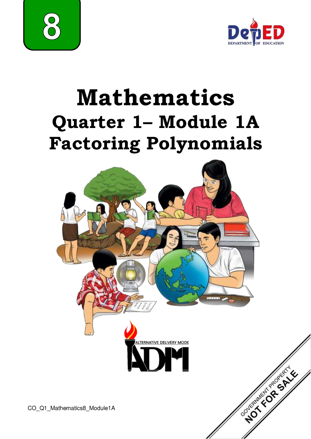 Math8 Q1 Mod1a Factoring-polynomials V2 - Mathematics Quarter 1– Module ...