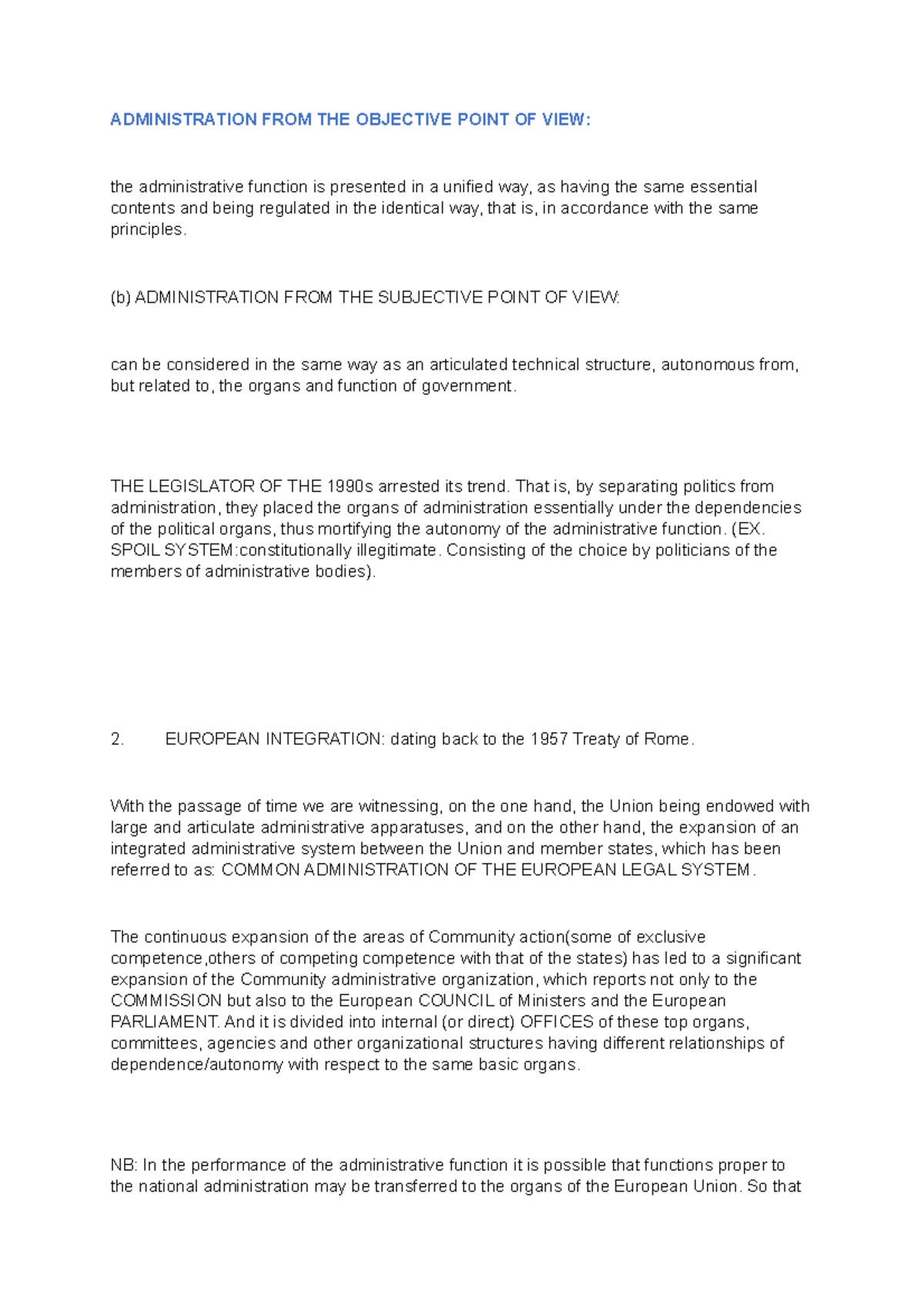 Administration FROM THE Objective Point OF VIEW 13 - ADMINISTRATION ...