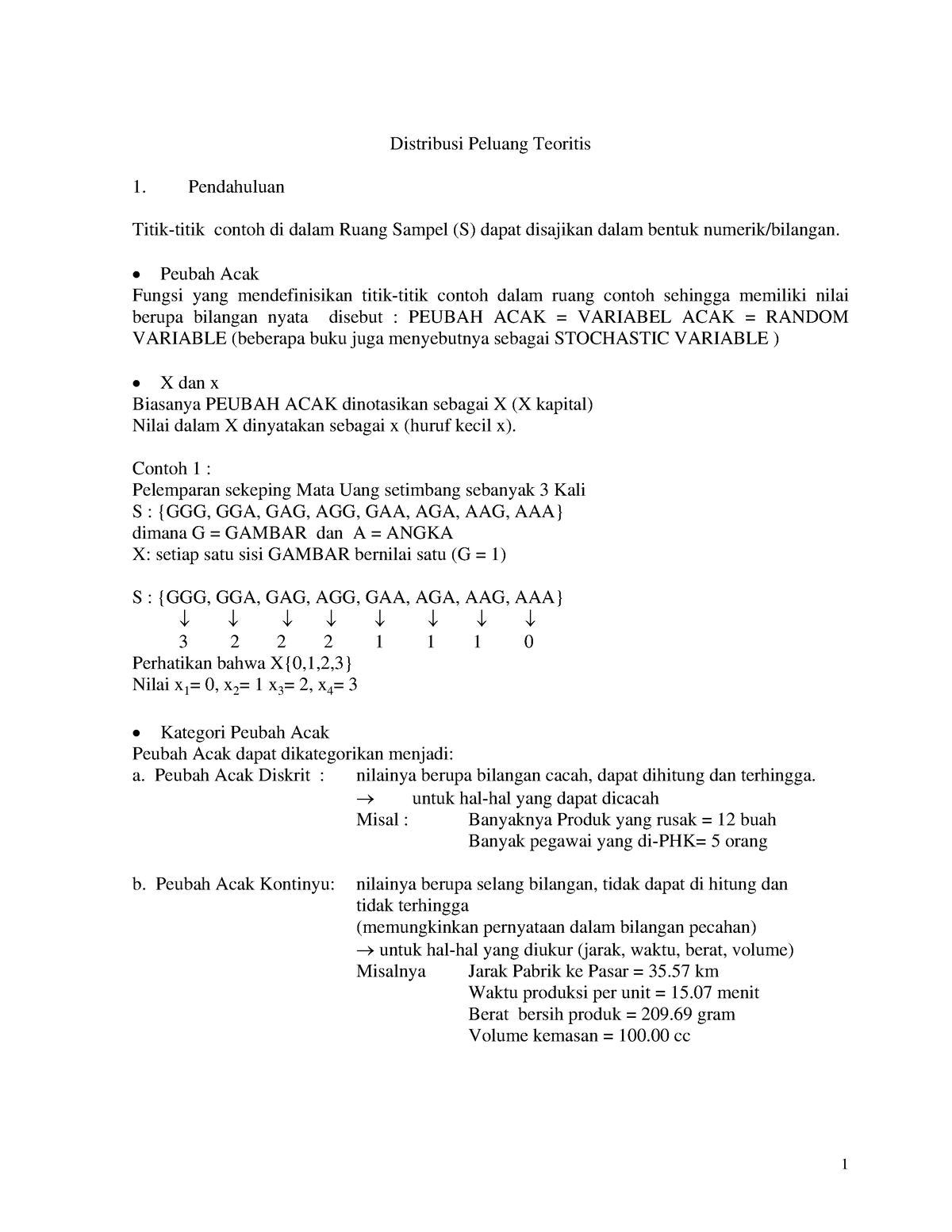 Materi Distribusi Peluang Teoritis - Statistika 1 - Distribusi Peluang ...