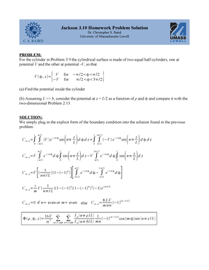 Jackson 3 14 Homework Solution - Jackson 3 Homework Problem Solution Dr ...