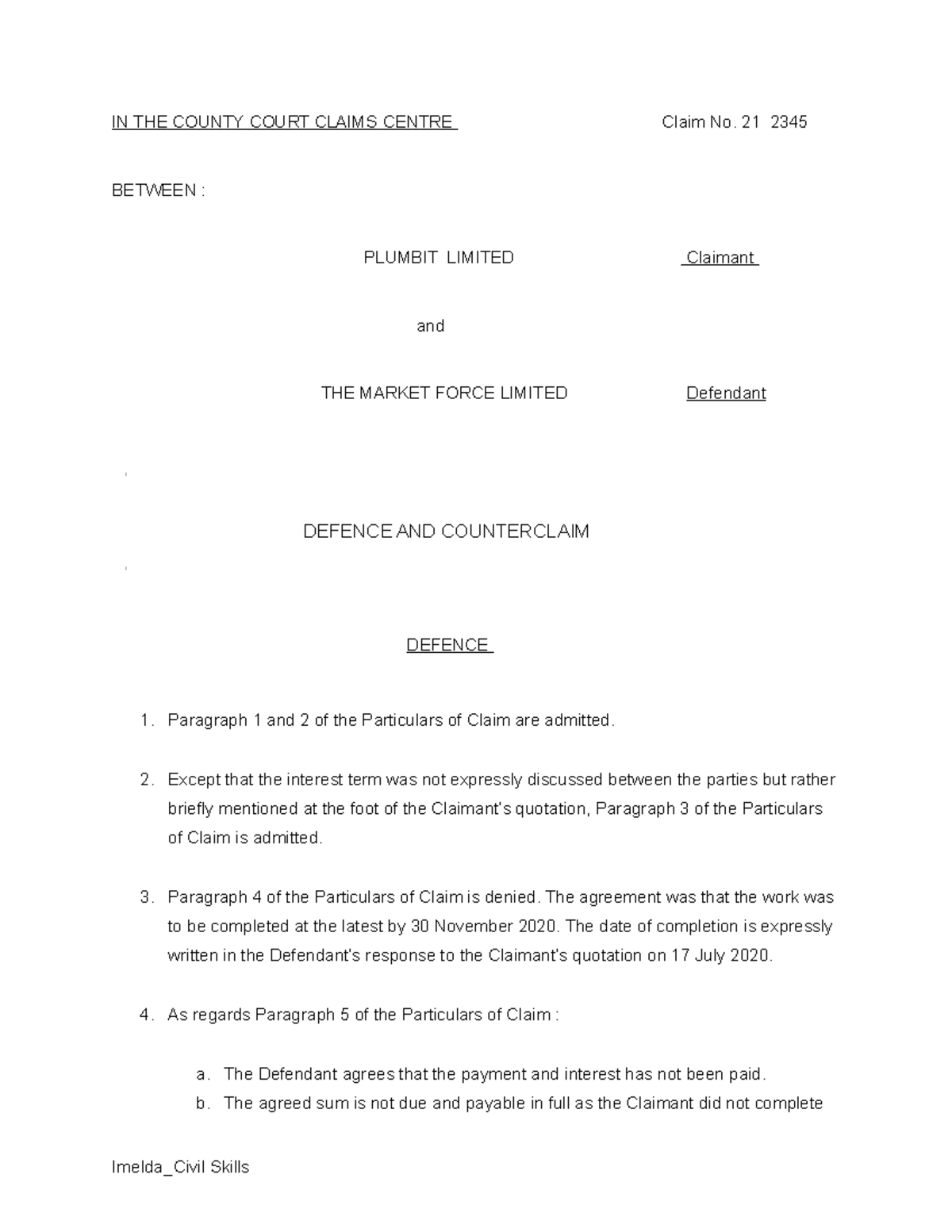 sample-statement-of-defence-pdf-cause-of-action-common-law