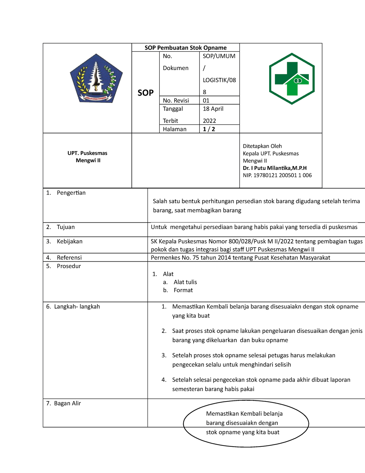 Sop Stok Opname Perusahaan Di Indonesia Sop Pembuatan Stok Opname Sop No Dokumen Sopumum 3998