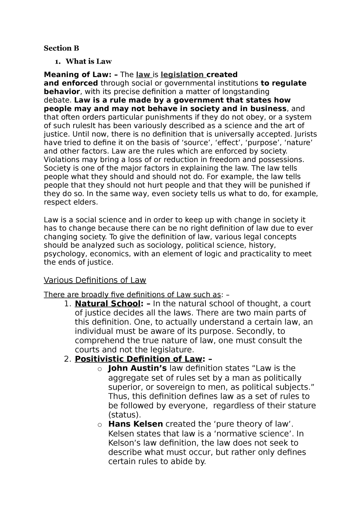 legal-methods-lecture-notes-section-b-what-is-law-meaning-of-law