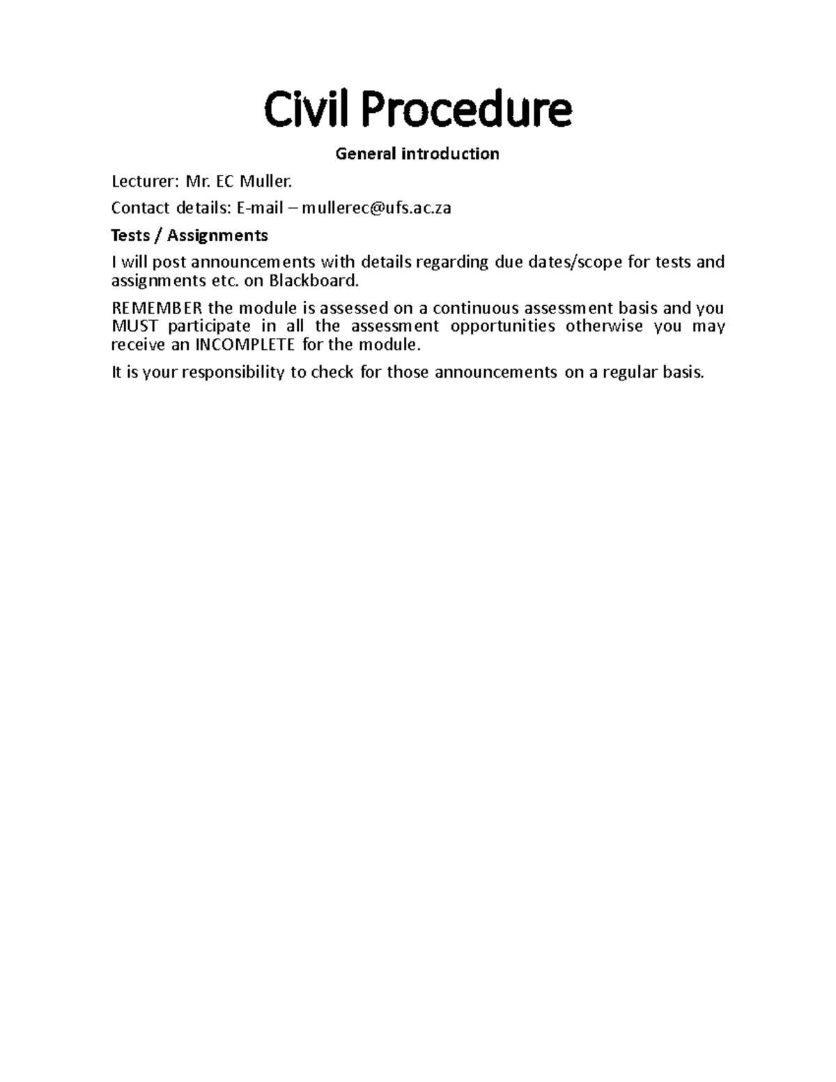 Slide 1 General introduction - Civil Procedure General introduction ...