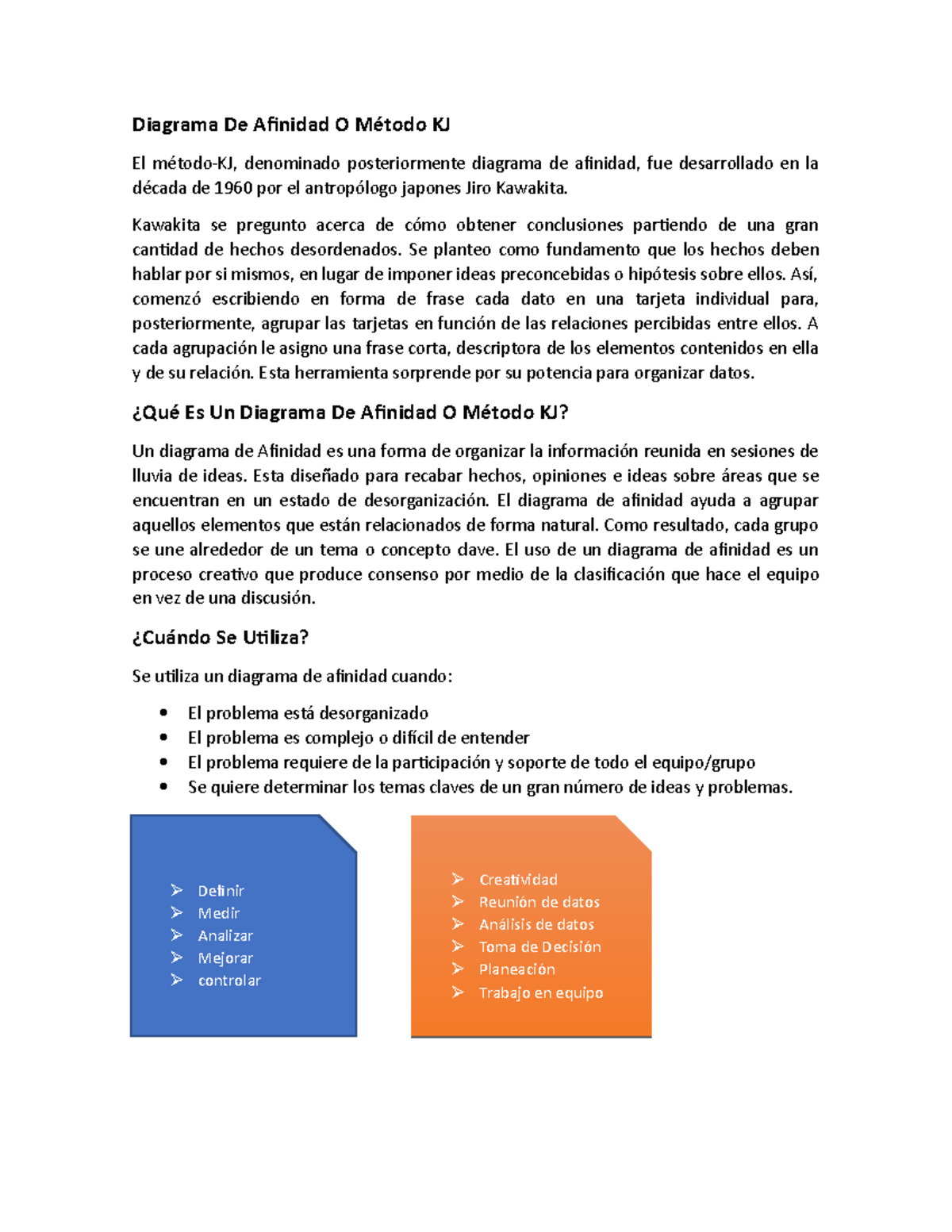 Diagrama De Afinidad O Método KJ - Diagrama De Afinidad O Método KJ El ...