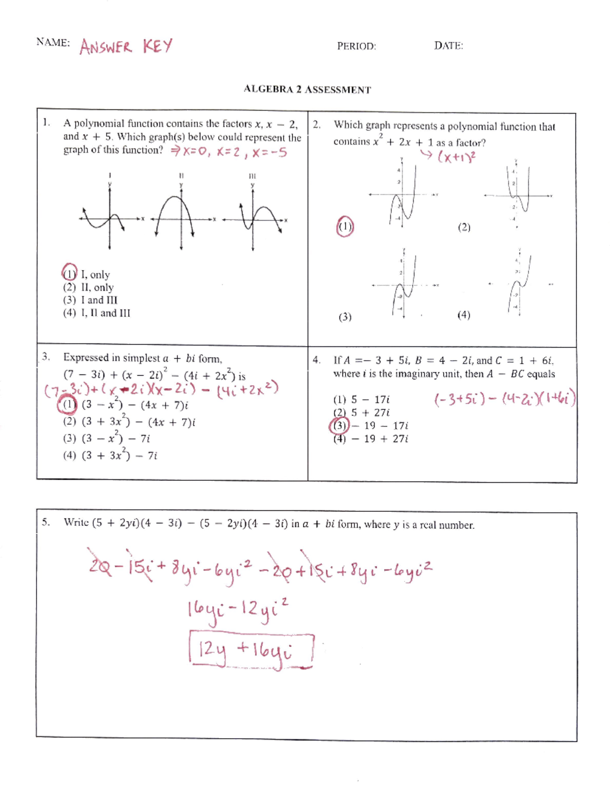 Test 1 Answer Key - Studocu