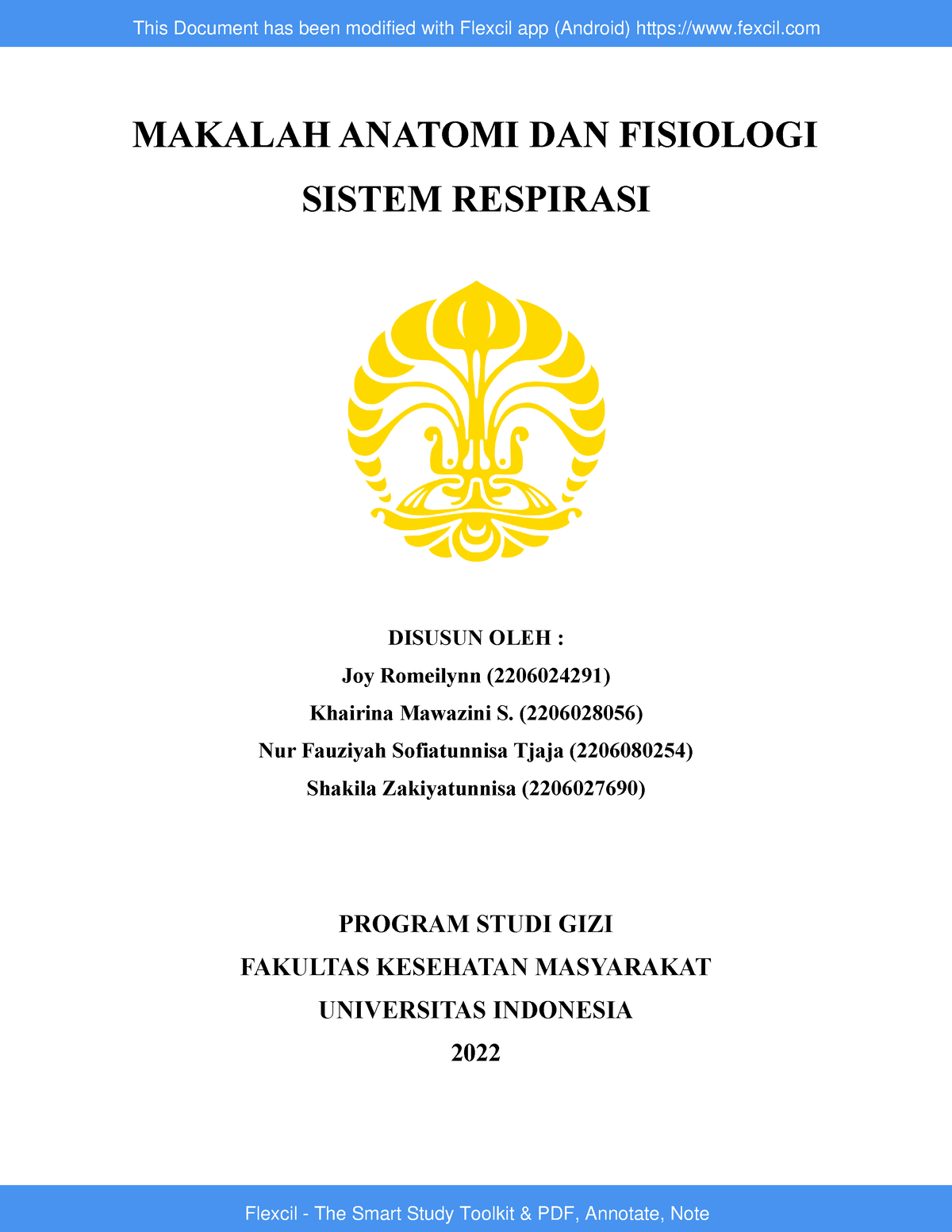 Anfis Kelompok 1 Sistem Respirasi - MAKALAH ANATOMI DAN FISIOLOGI ...