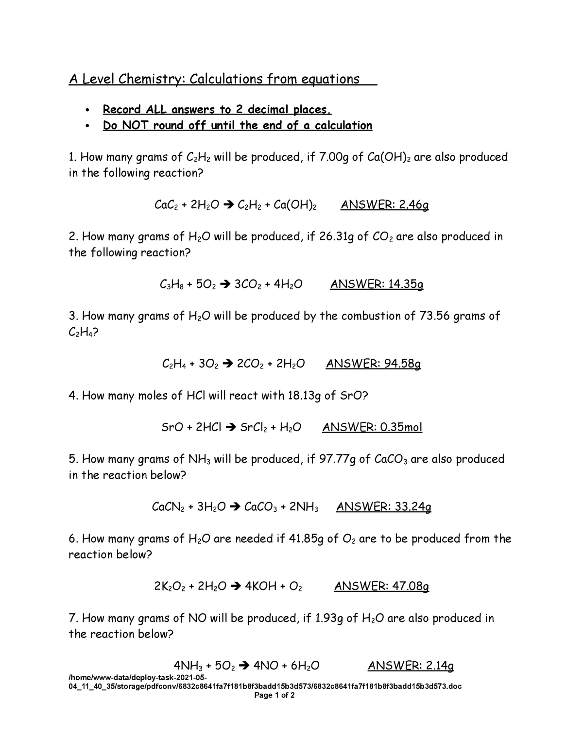 mole-calculations-02-answers-a-level-chemistry-calculations-from-equations-record-all