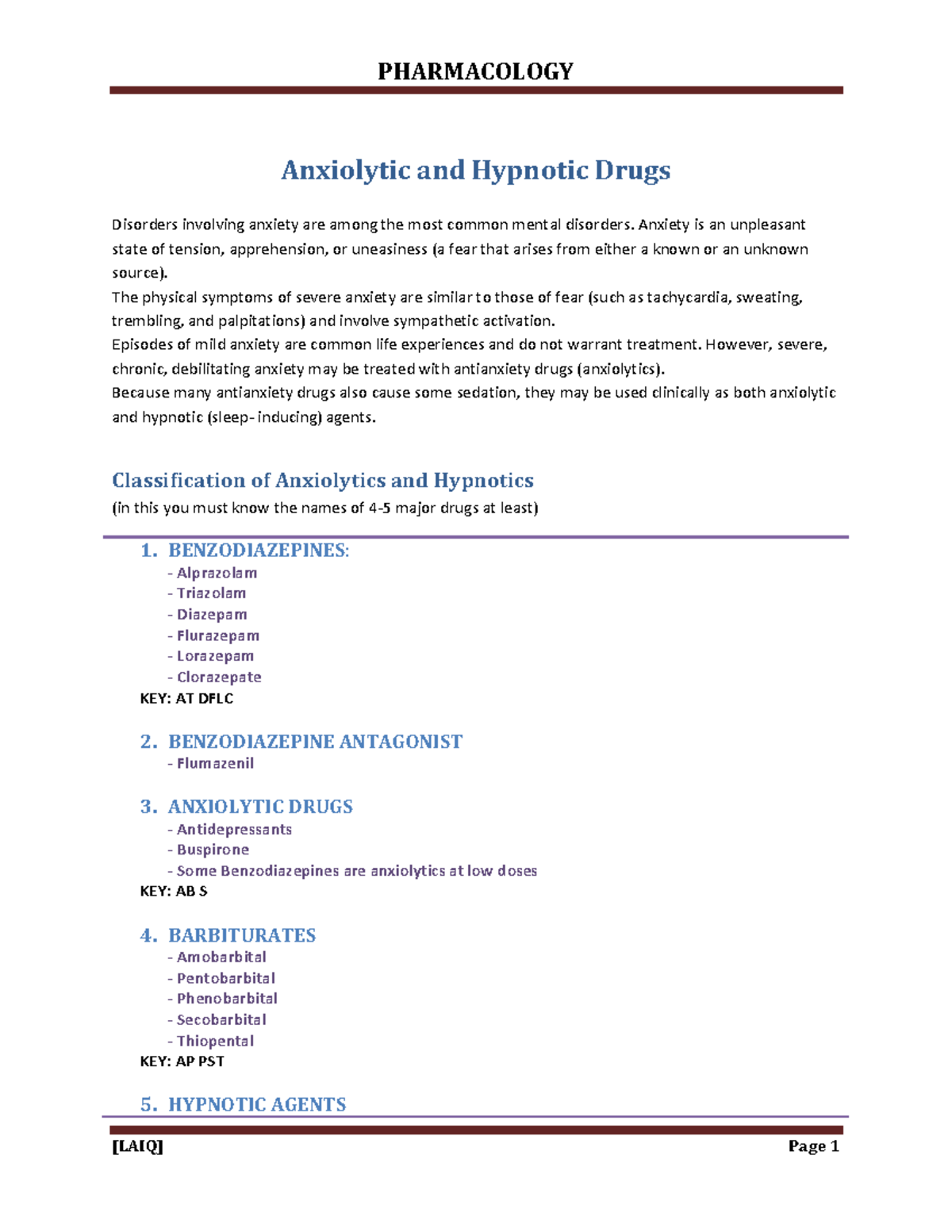 Anxiolytic and Hypnotic Drugs pdf - Anxiolytic and Hypnotic Drugs ...
