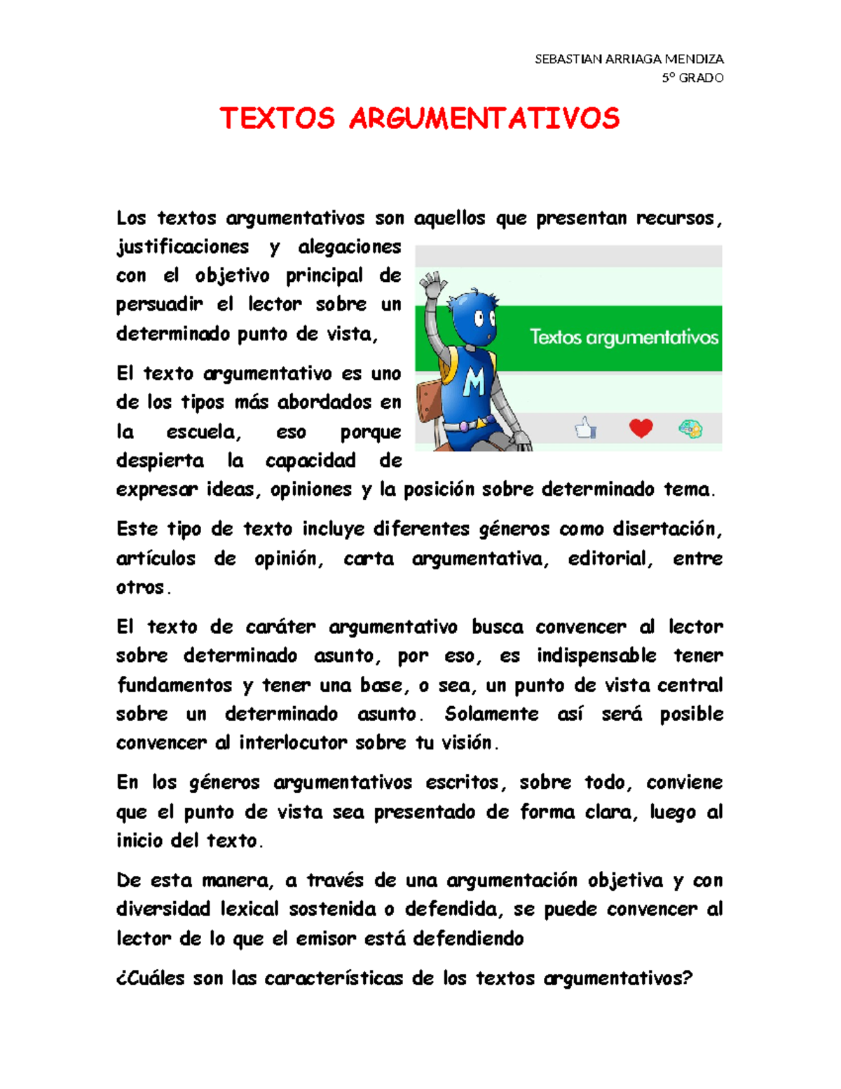 Textos Argumentativos - Este tipo de texto incluye diferentes géneros ...