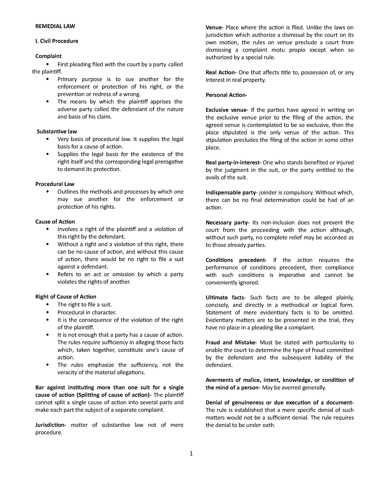 civil-procedure-riano-notes-remedial-law-i-civil-procedure-complaint