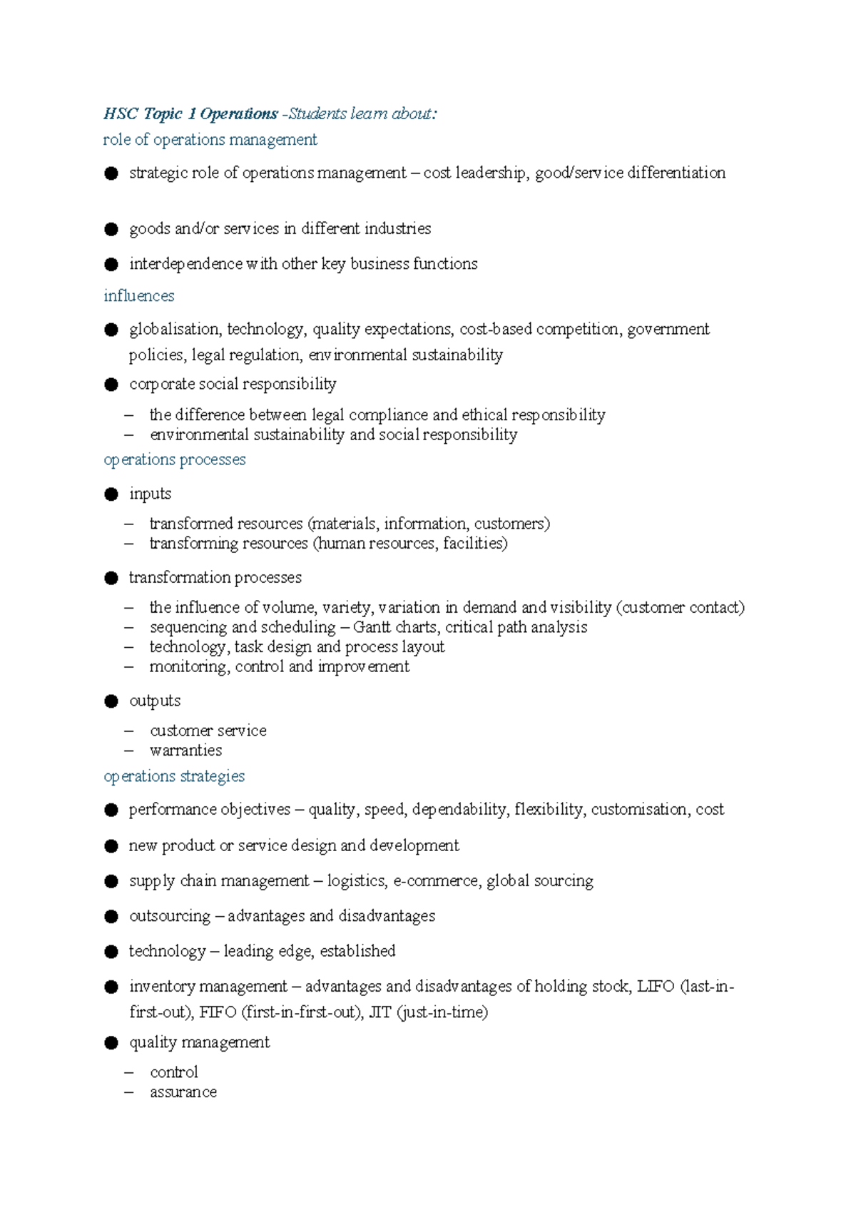 HSC Topic 1 Operations notes templet - HSC Topic 1 Operations -Students ...