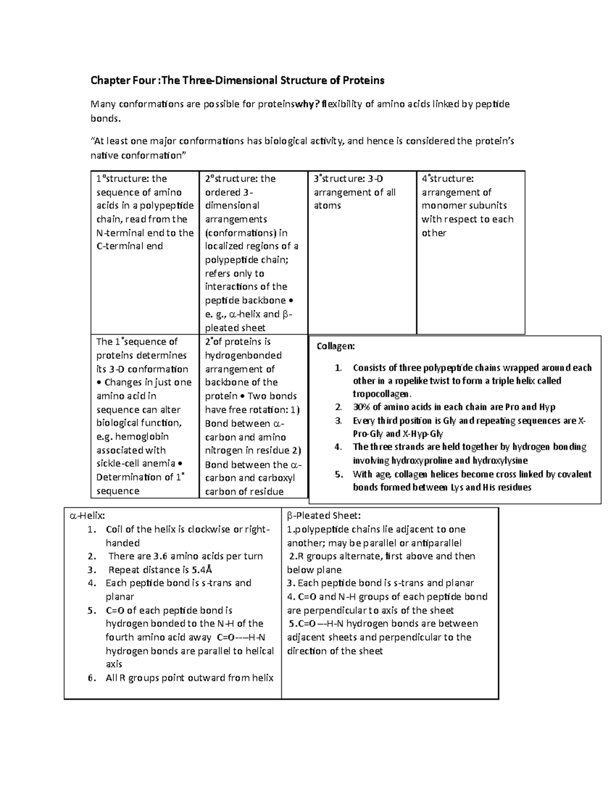 Ch 4 - notes ch4 - Chapter Four :The Three-Dimensional Structure of ...