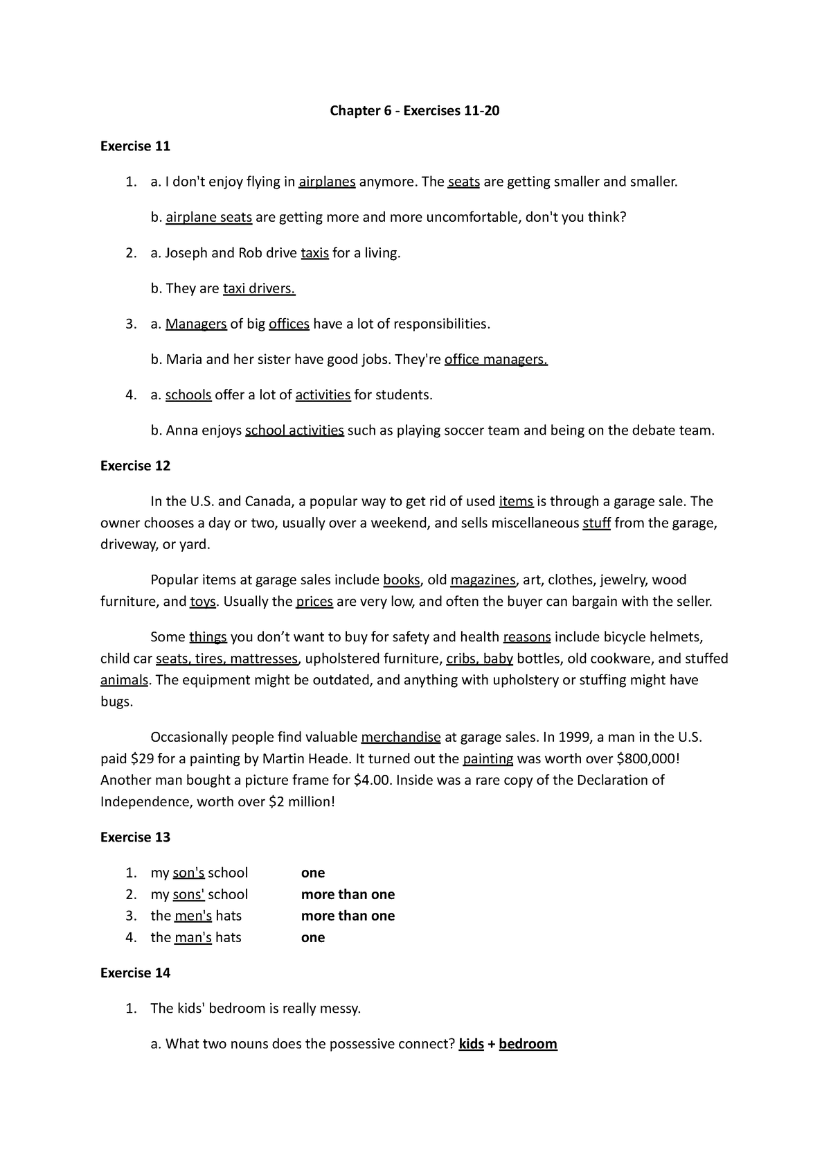 Understanding And Using English Grammar - Chapter 6 Exercises 11-20 ...