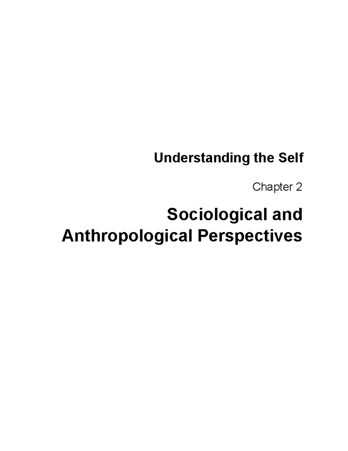 Chapter 1 Lesson 2 - UTS - Understanding the Self Chapter 2 ...