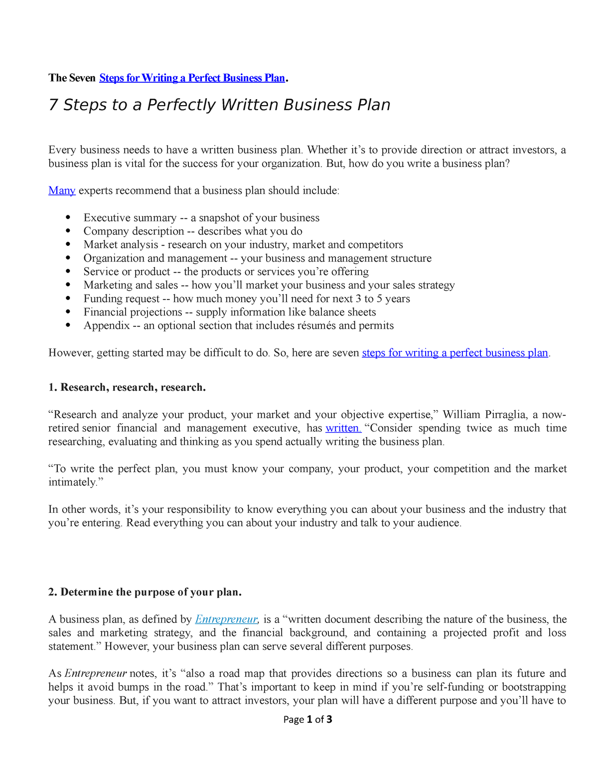 the business plan reader