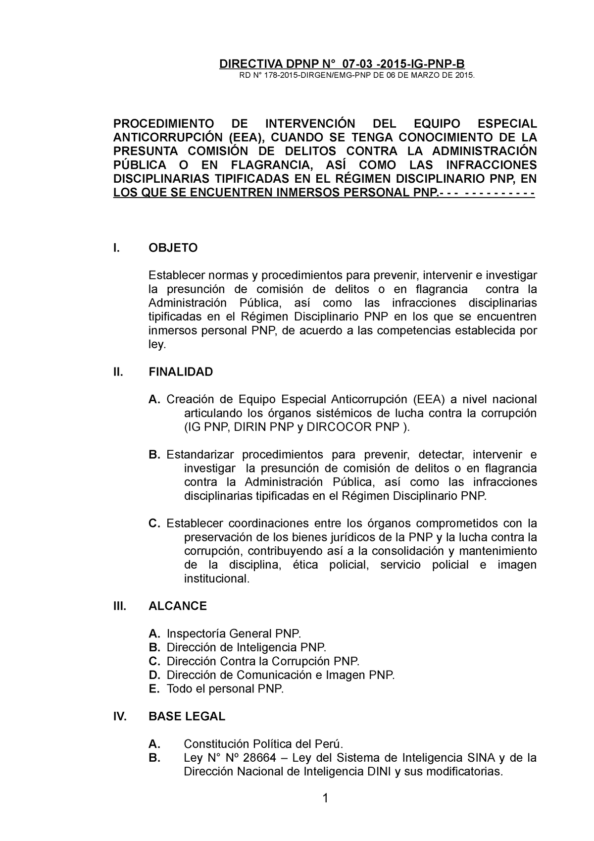 Directiva N° 07-03-2015-IG-PNP - DIRECTIVA DPNP N° 07-03 -2015-IG-PNP-B ...