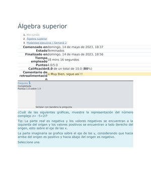 Álgebra Superior Examen Semana 2 - Álgebra Superior Mis Cursos Álgebra ...